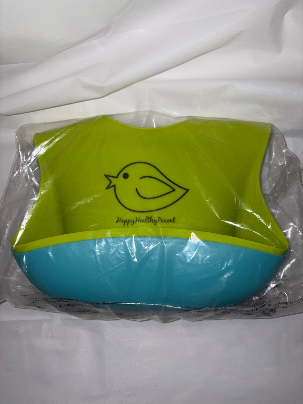 2 Happy Healthy Parent Silicone Baby Bib - Lime Green & Aqua